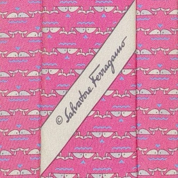 Salvatore Ferragamo Pink Whale Motif Tie - Picture 2 of 5